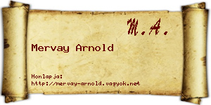 Mervay Arnold névjegykártya